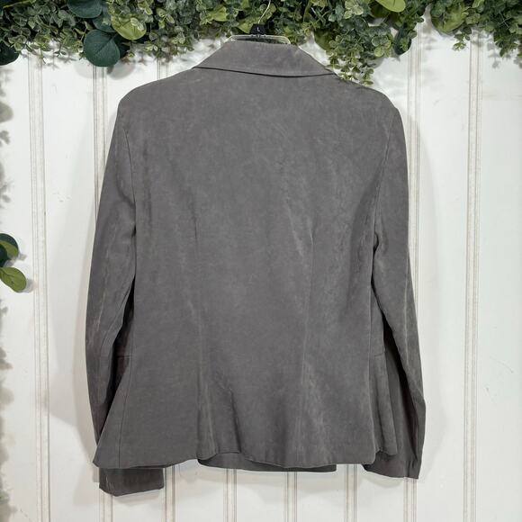 Vintage Dawn Joy Gray Suede Suit Skirt‎ Set size 10 Retro Work Business School - Picture 3 of 14